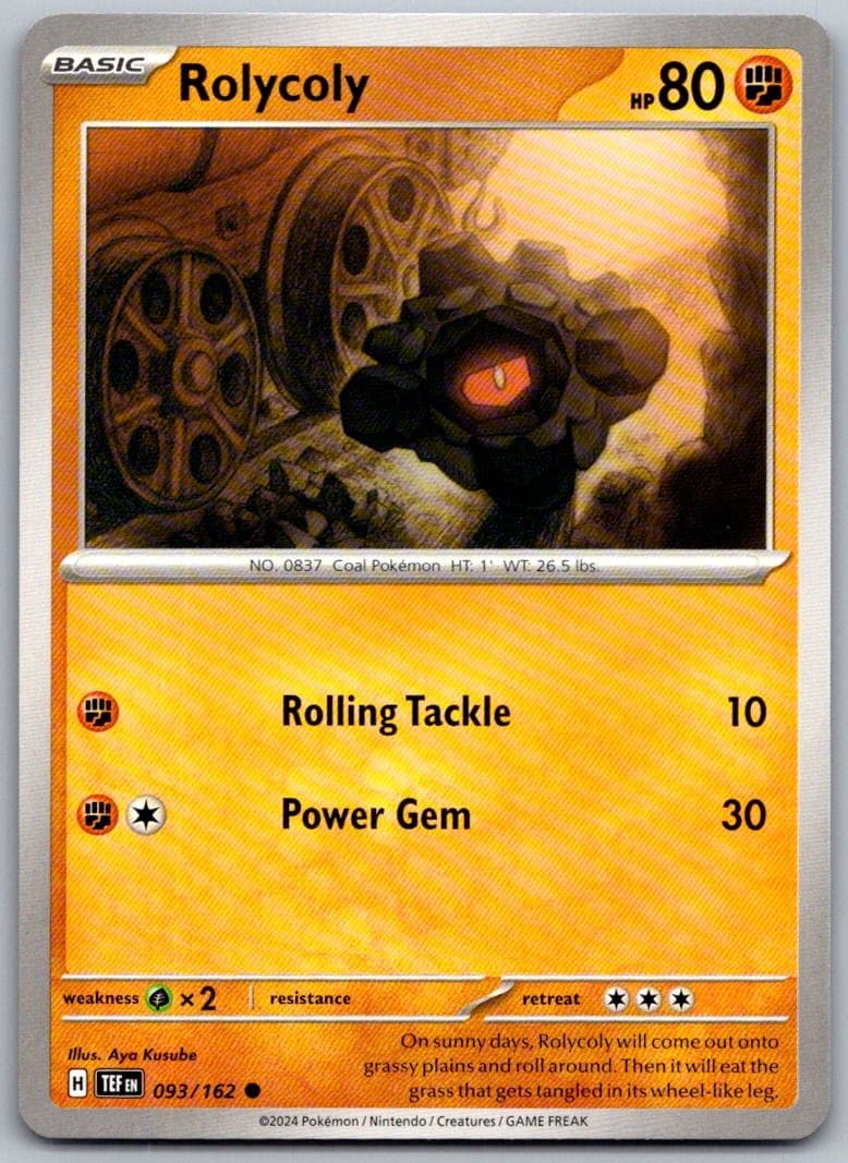Rolycoly Temporal Forces 093/162 Common PokéMon — English Near Mint