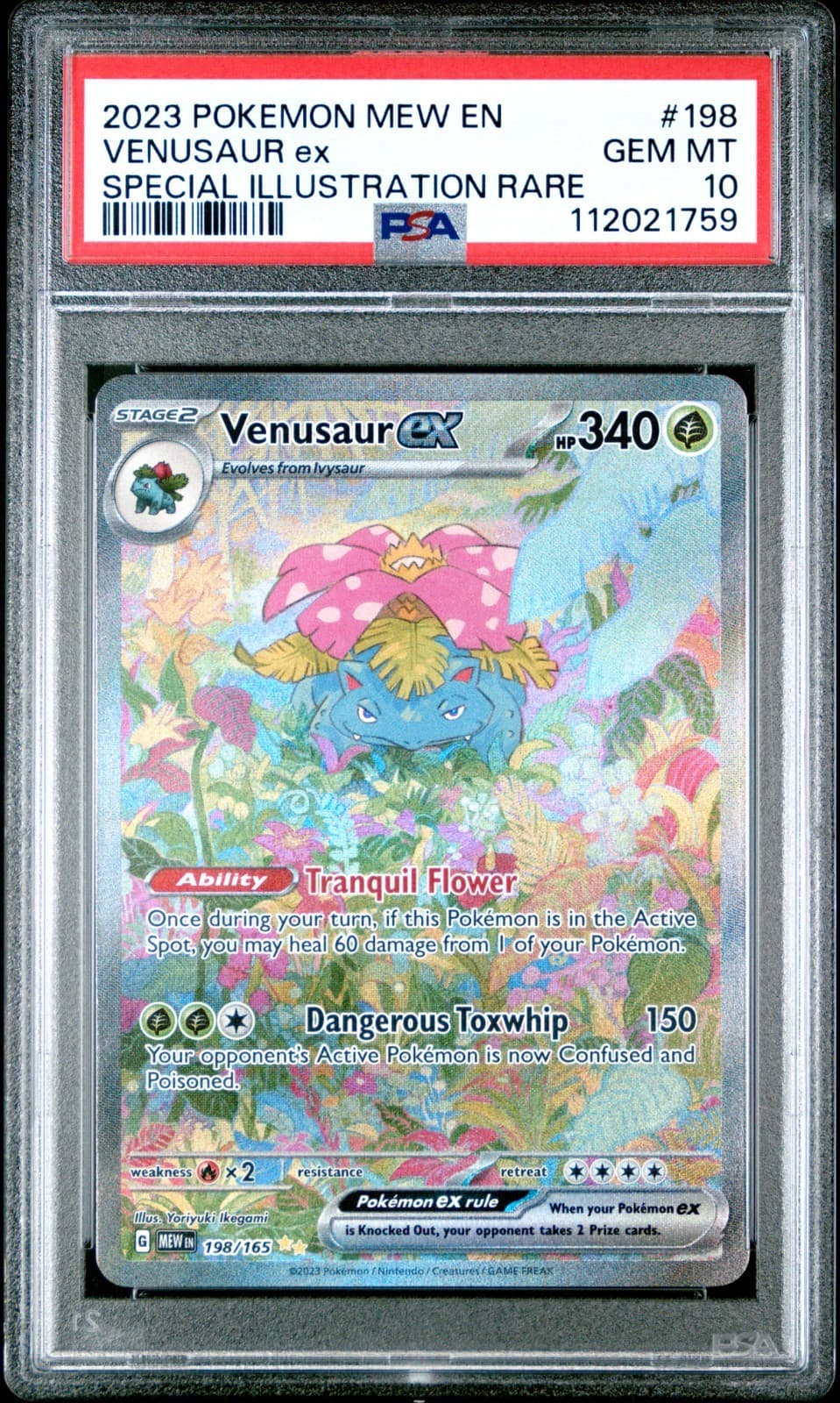 Venusaur ex 198/165 - Special Illustration Rare - Scarlet & Violet 151 - PSA 10