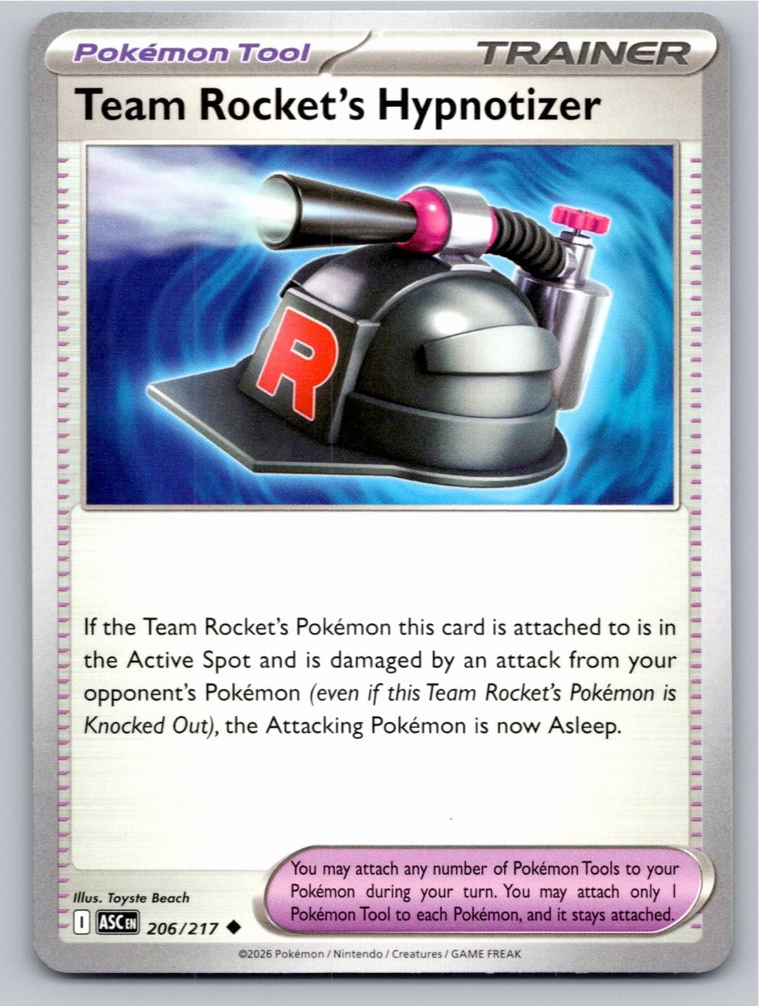 POKEMON TEAM ROCKET'S HYPNOTIZER ASCENDED HEROES 206/217 NM A4407 FREE S&H