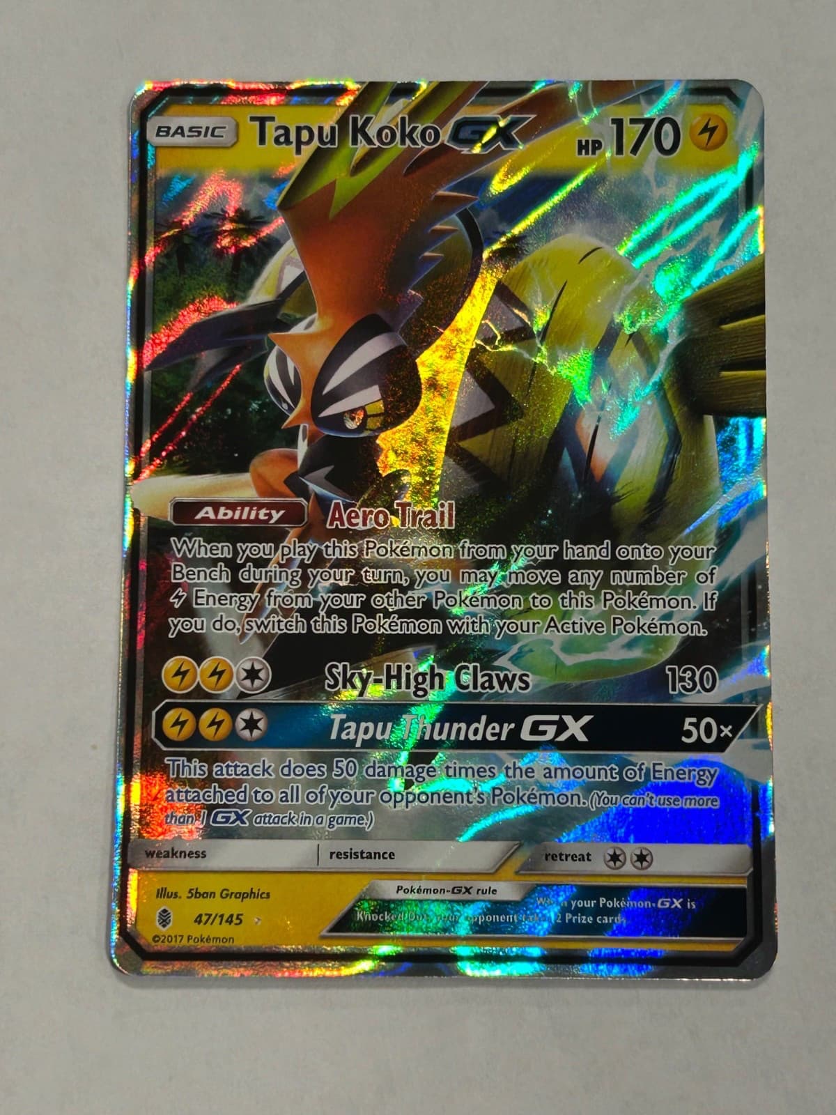 Tapu Koko GX 47/145 Sm-Guardians Rising Holo Pokémon TCG