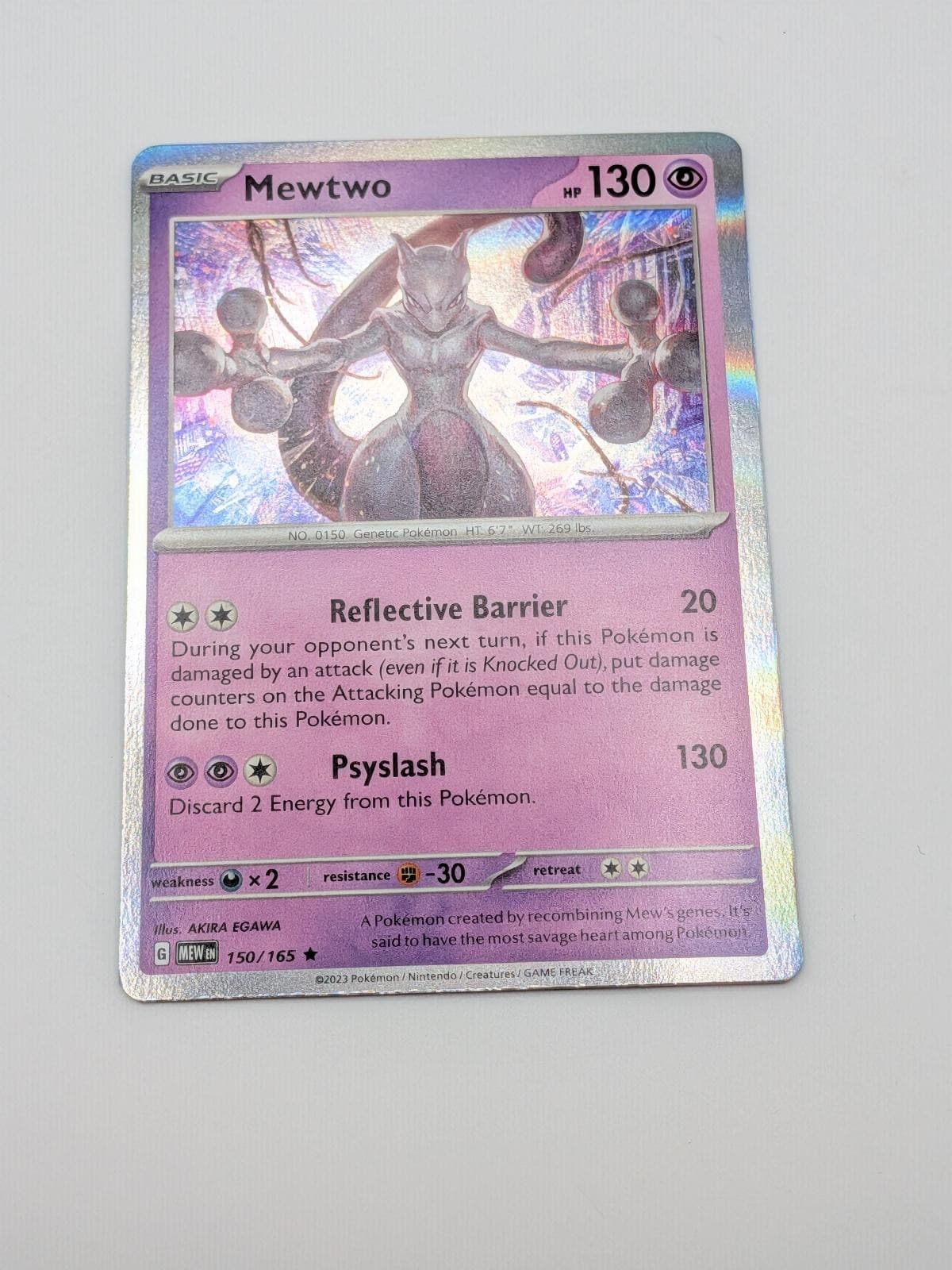 Mewtwo 150/165 Rare 151 Pokemon Holo Near Mint