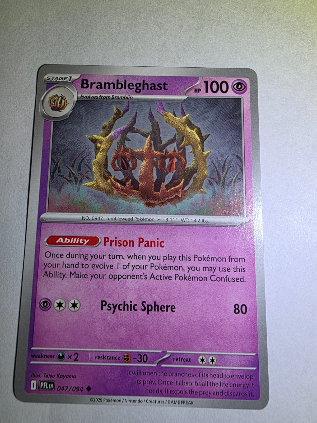 Pokemon Phantasmal Flames Brambleghast 47/94 uncommon NM