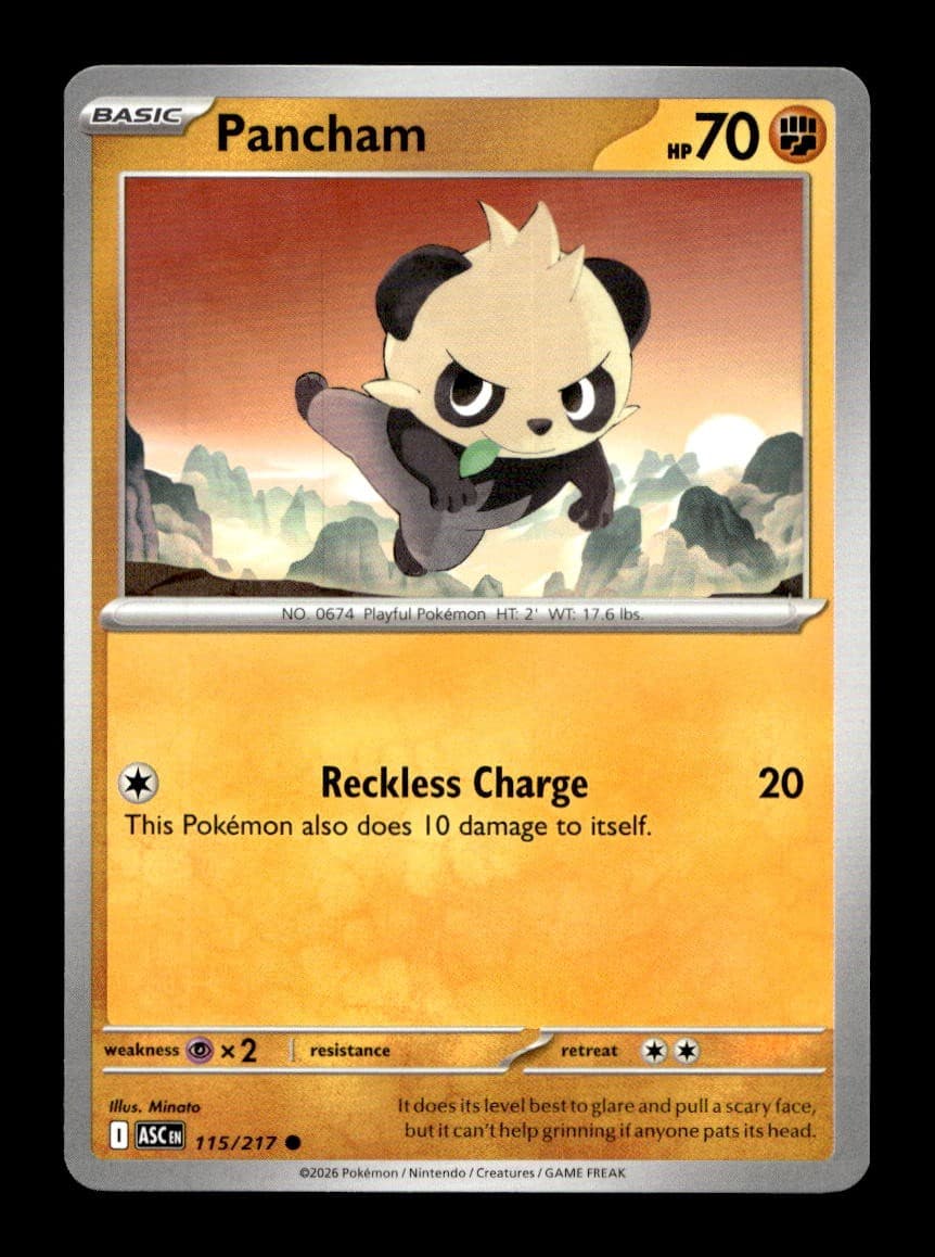 Pancham 115/217 Common Ascended Heroes Pokemon Near Mint