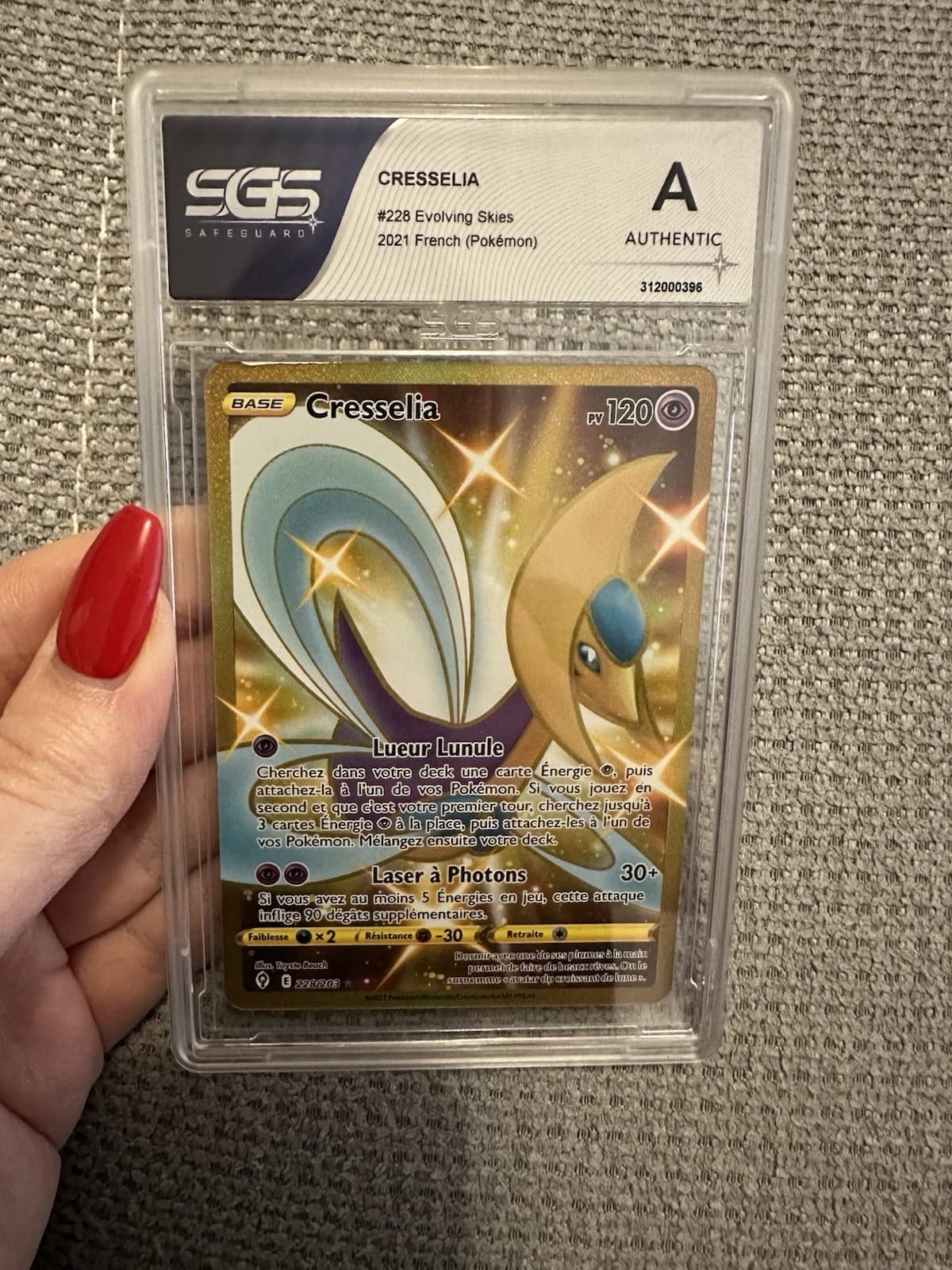 Pokémon Karte Cresselia 228/203 GOLD  Franz. Top Zustand