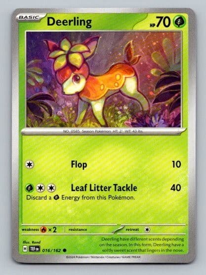 2024 Pokemon Card Temporal Forces Deerling 16/162