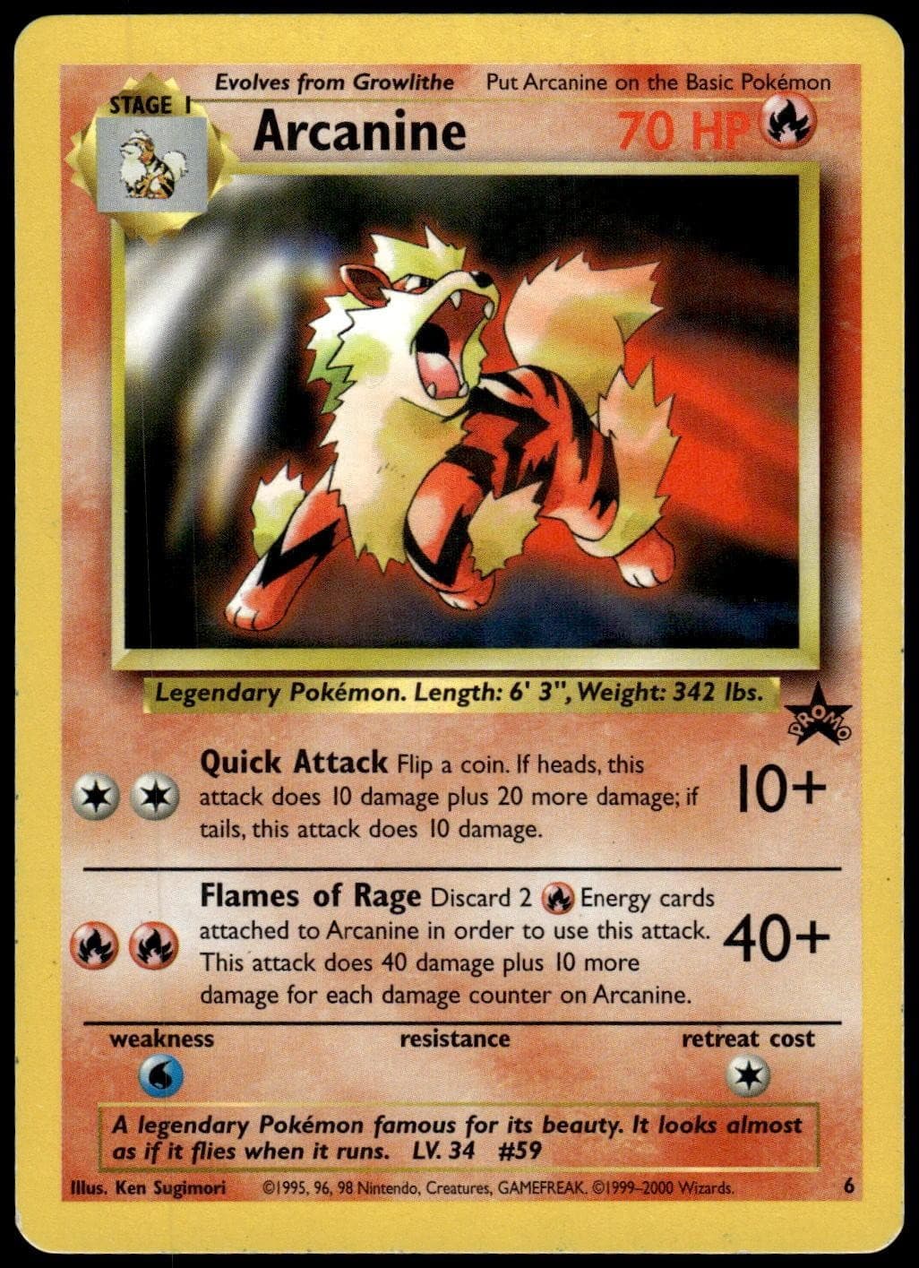 Arcanine 6 Wizards Black Star Promos Pokemon PKM-B1-12-32