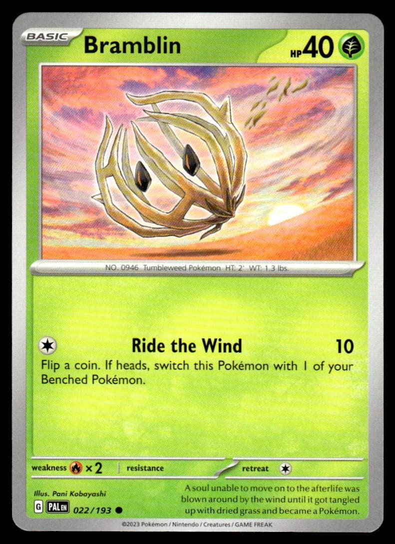2023 Pokemon Paldea Evolved # 22 Bramblin Base Common