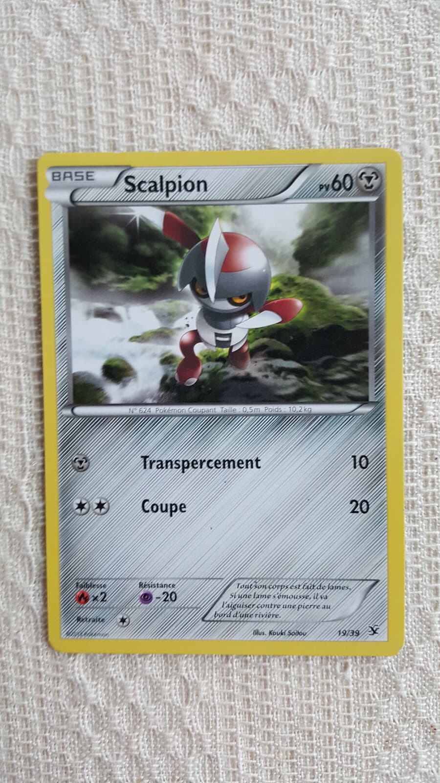 😃😃😃 Pokemon Scalpion 19/39 PV 60 Carte FR - série XY Bienvenue à Kalos