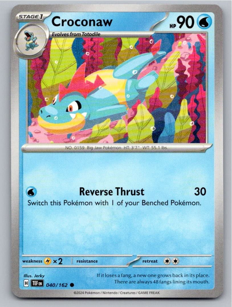 2024 POKEMON CROCONAW TEMPORAL FORCES 040/162 COMMON NM A35339 FREE S&H