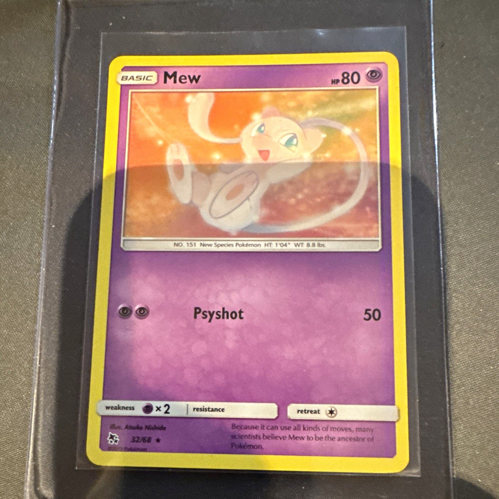 Pokemon TCG Mew 32/68 Hidden Fates Holo Rare 80 HP Basic English 2019