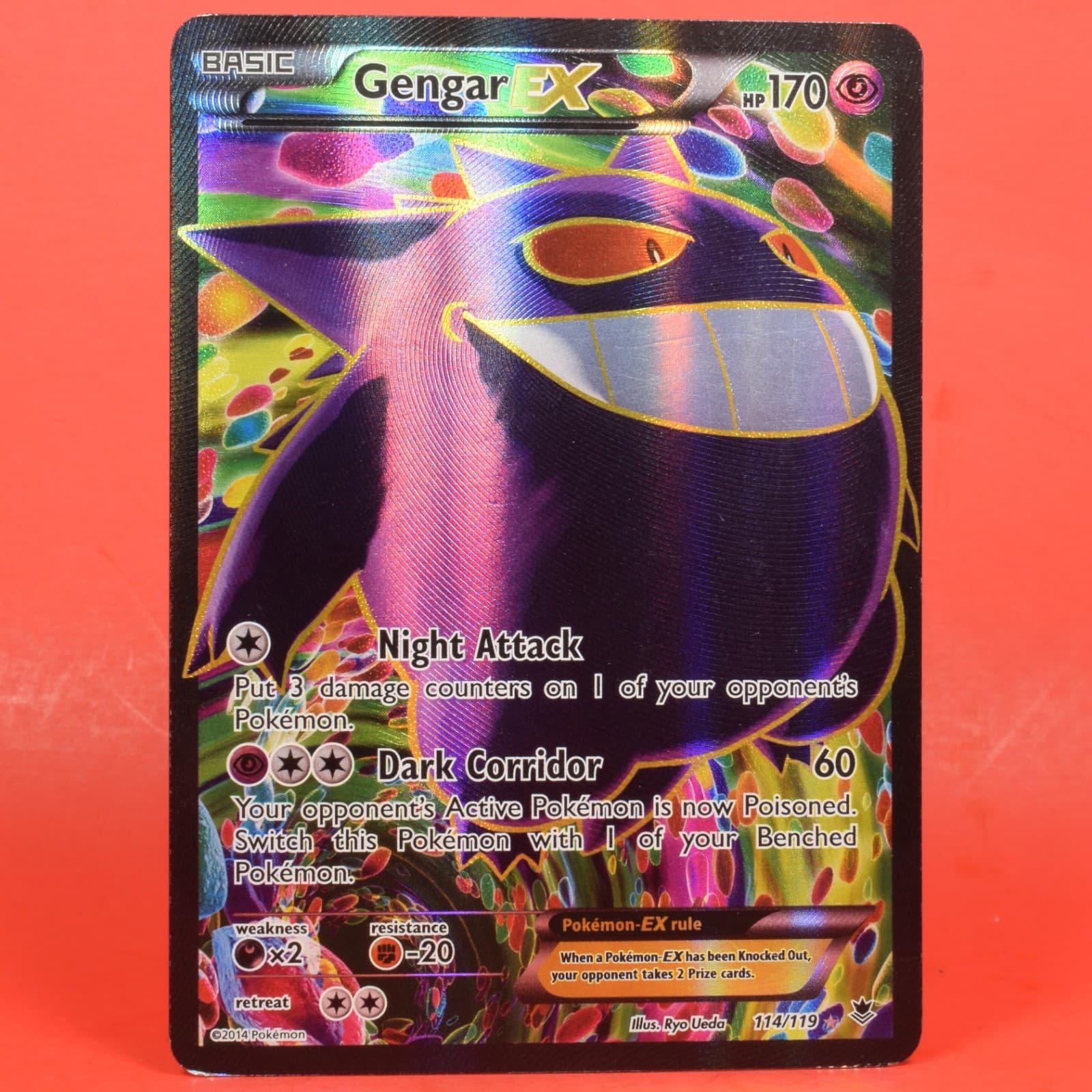 Pokemon TCG English Card Phantom Forces Gengar EX 114/119 Full Art