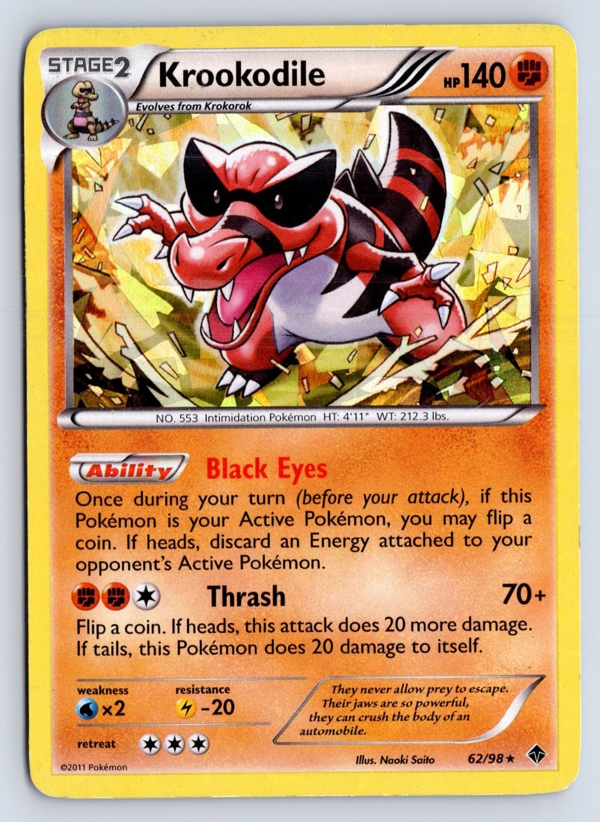 Krookodile 62/98 Emerging Powers 2011 Rare Pokemon TCG NM