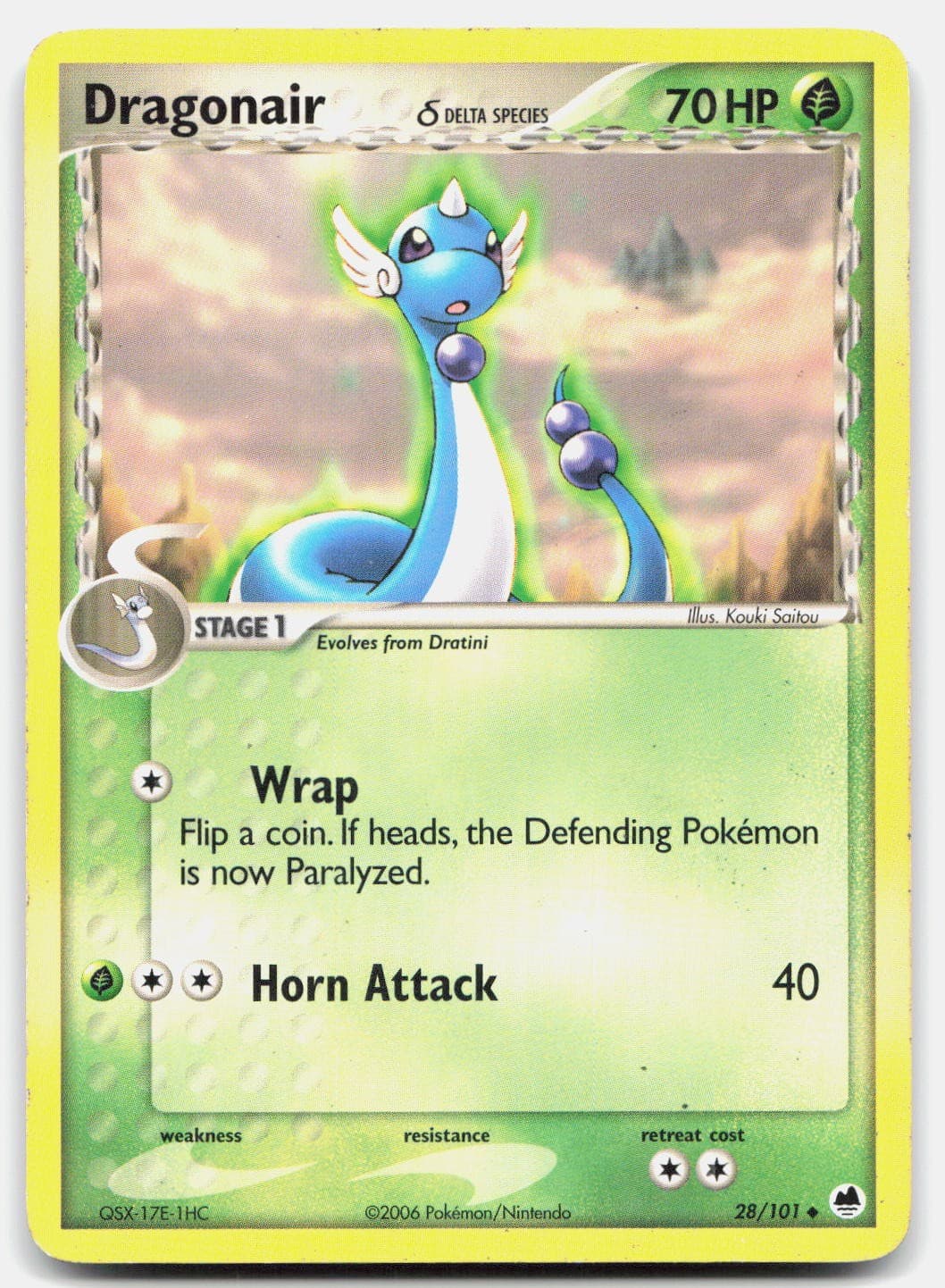 Dragonair 28/101 Uncommon Dragon Frontiers Pokemon Lightly Played