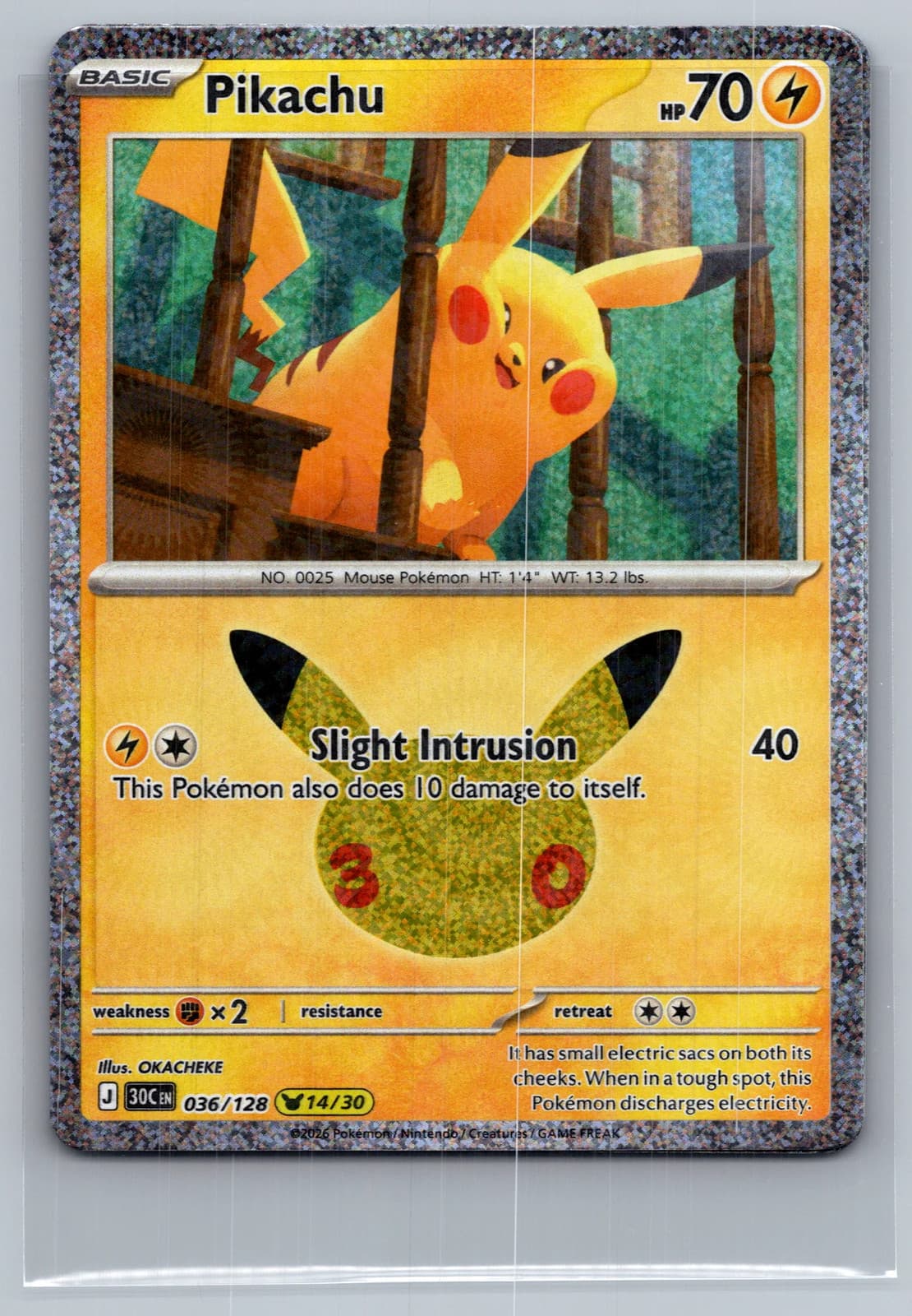Pikachu #36/128 2026 30th Celebration Pokemon TCG