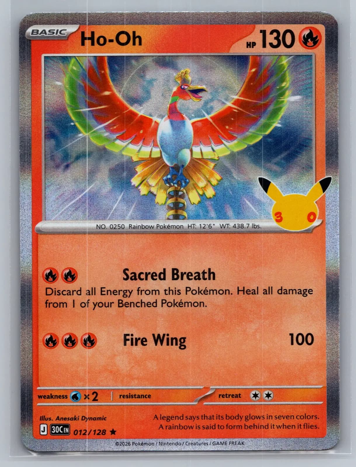 Ho-Oh #12/128 2026 30th Celebration Pokemon TCG