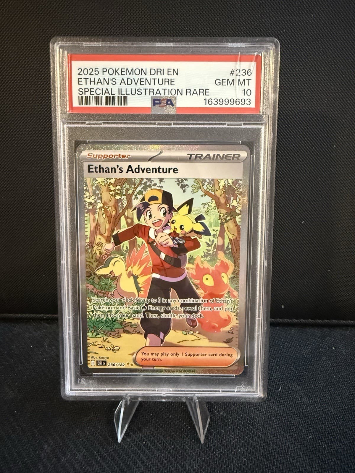 2025 Pokémon TCG PSA 10 Ethan's Adventure #236/182 S&V Destined Rivals SIR