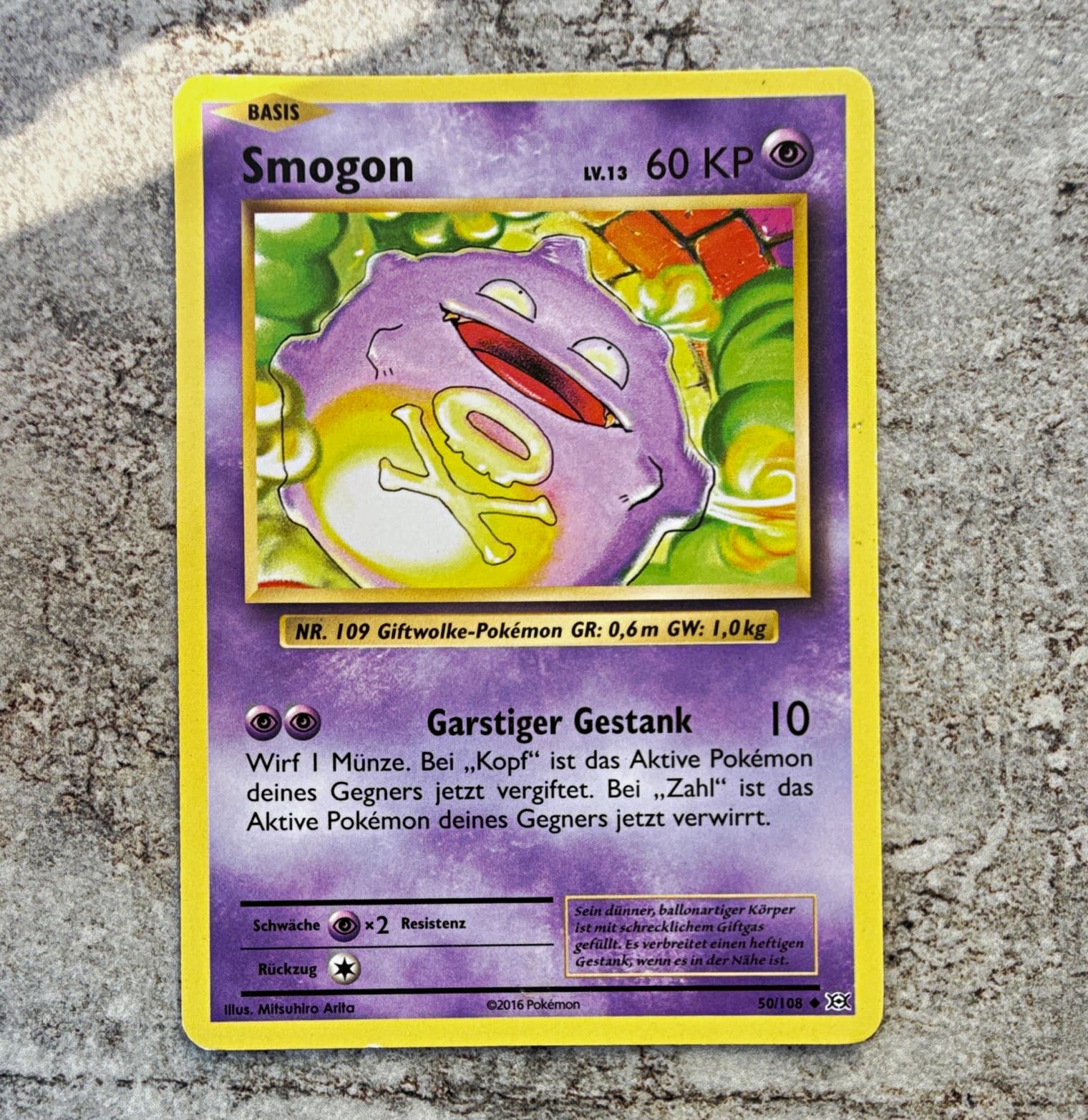 Smogon 50/108 Evolutions Common DE 2016 60KP Pokémon TCG Basisform