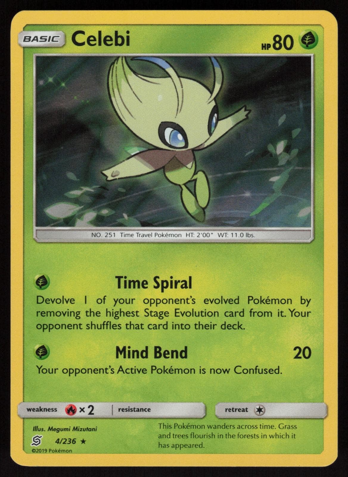Celebi 4/236 Holo Rare Unified Minds Pokemon Near Mint