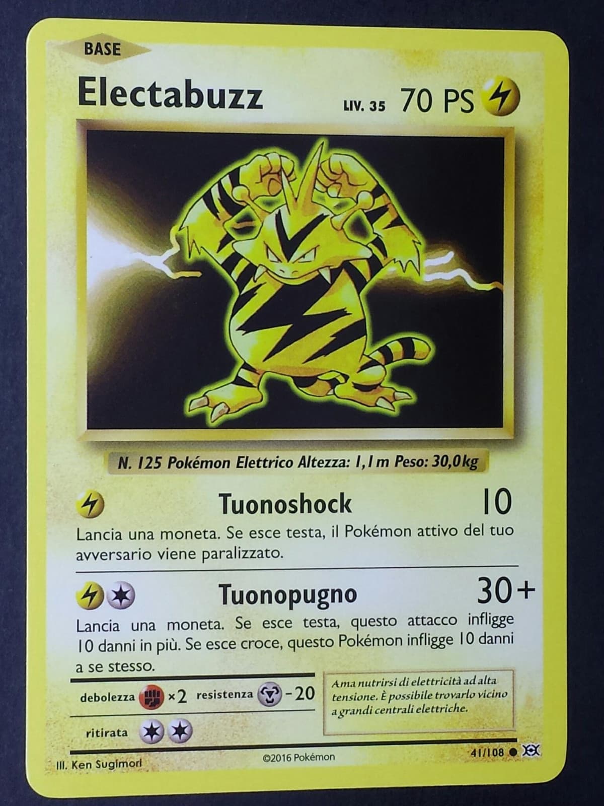 ELECTABUZZ  41/108 Carta in Italiano POKEMON XY EVOLUZIONI