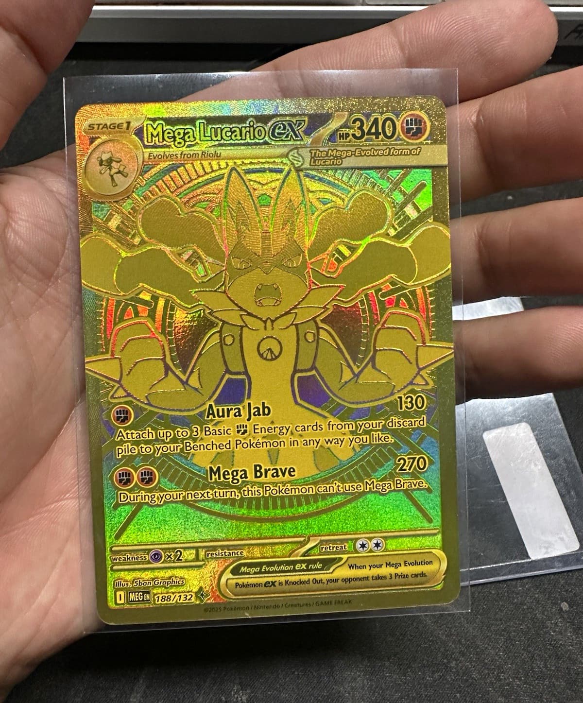 Mega Lucario ex 188/132 Mega Hyper Rare Mega Evolution Pokemon EN Holofoil NM