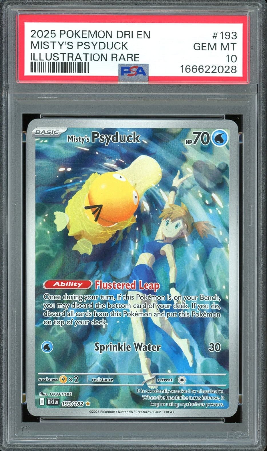 2025 Pokemon SV Destined Rivals #193 Misty's Psyduck Illustration Rare PSA 10