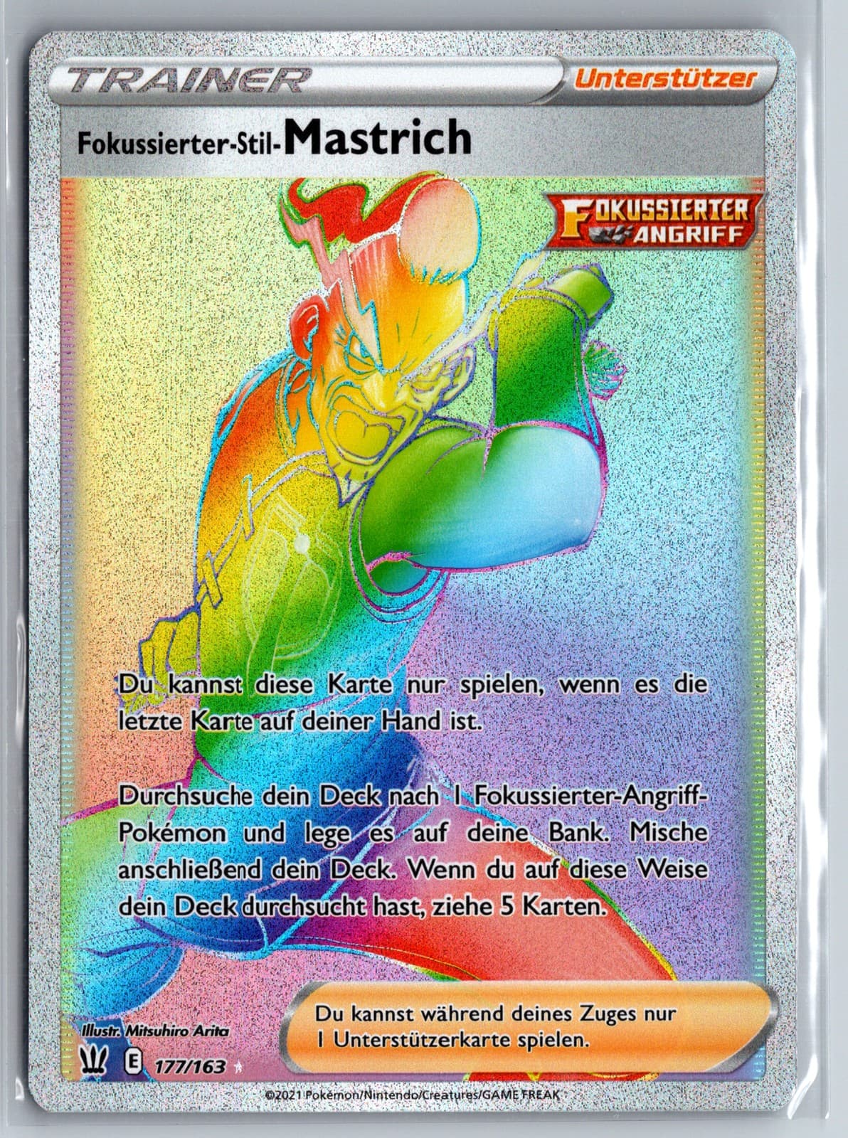 Pokemon Fokussierter-Stil-Mastrich BST Kampfstile 177/163 NM Deutsch