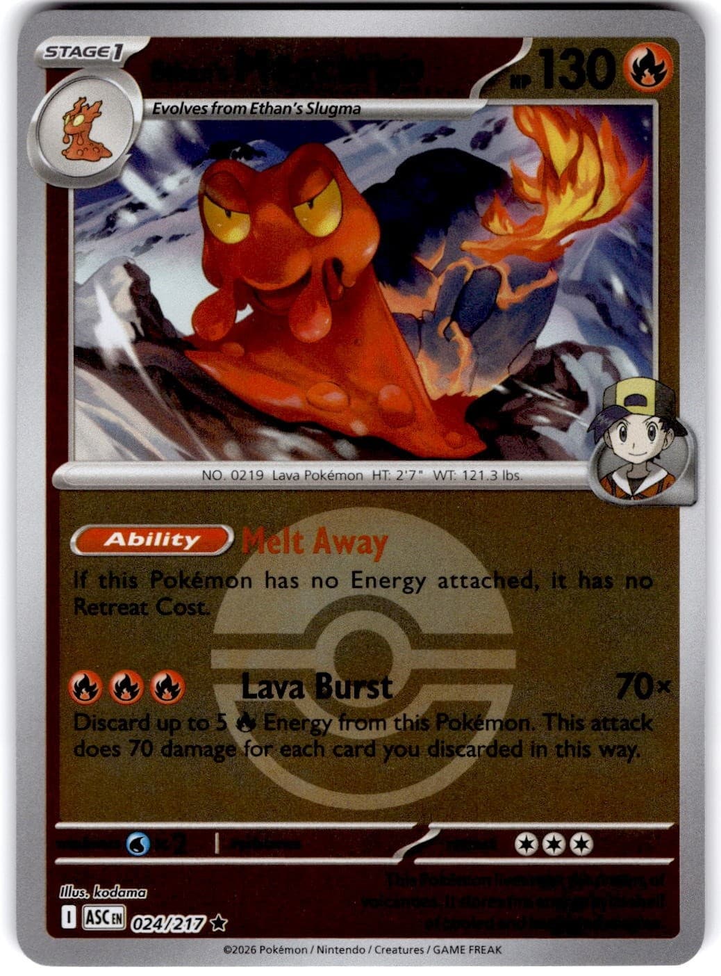 Pokemon Ethan's Magcargo Ascended Heroes 24/217 Pokeball Holo Near Mint English