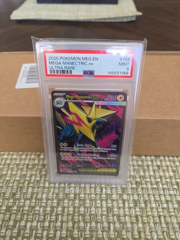 PSA 9 Mega Manectric ex 158/132 ME01 Mega Evolution Holo Ultra Rare EN
