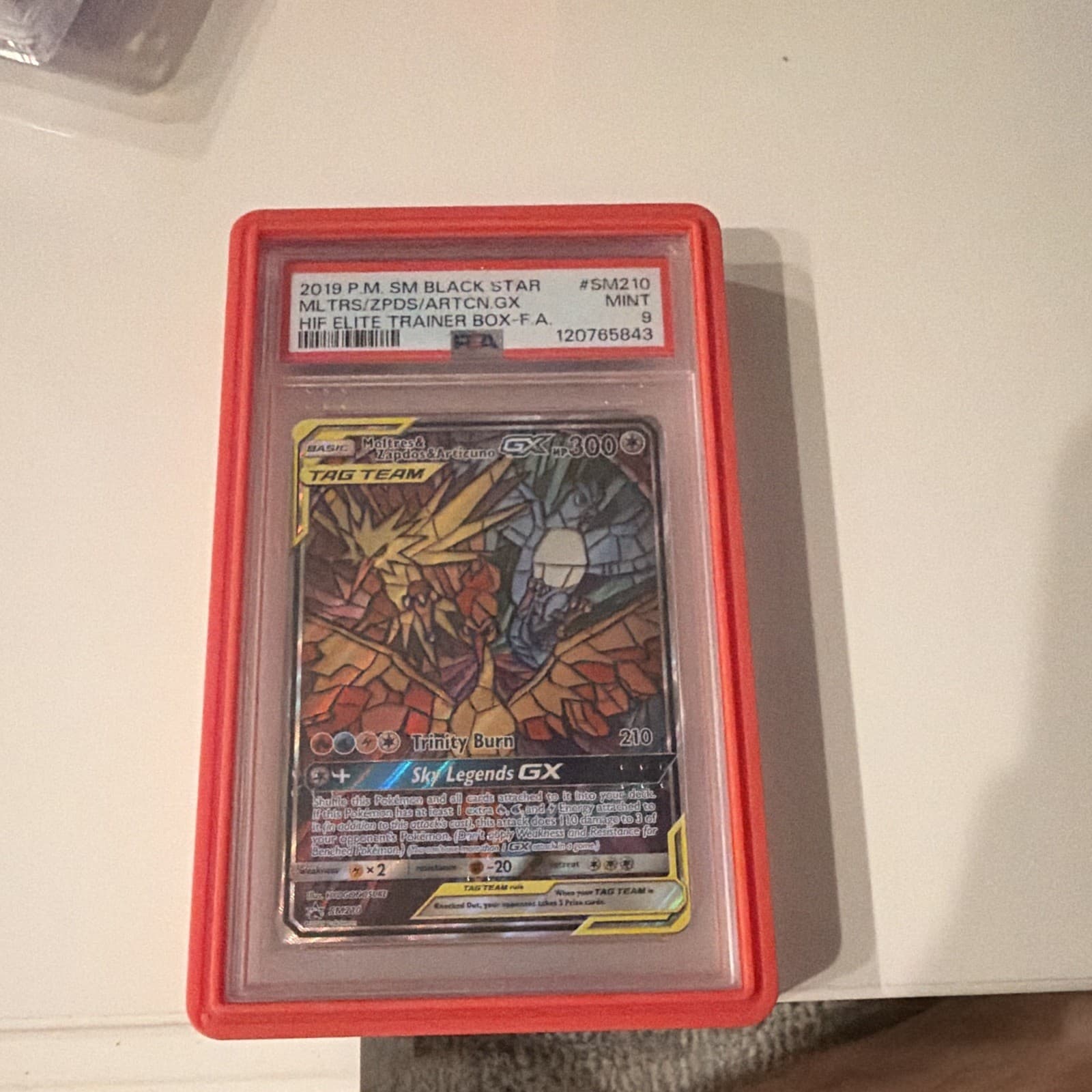 Pokemon SM Promo Moltres & Zapdos & Articuno GX SM210 TAG TEAM Holo PSA 9