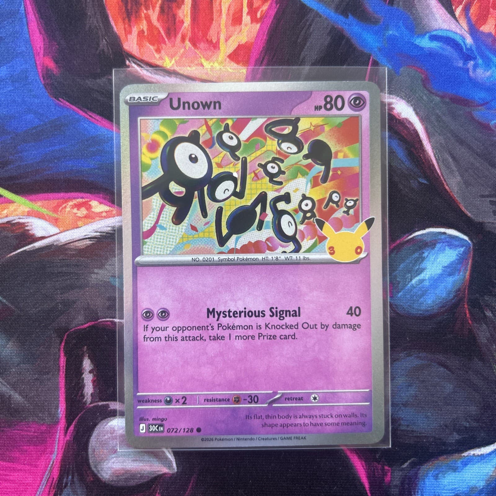 Unown 072/128 Holo Common ME: 30th Celebration Anniversary - Pokemon TCG NM