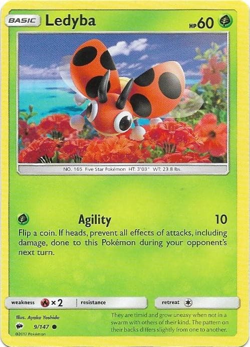 Ledyba 9/147 Common Burning Shadows Pokemon Near Mint