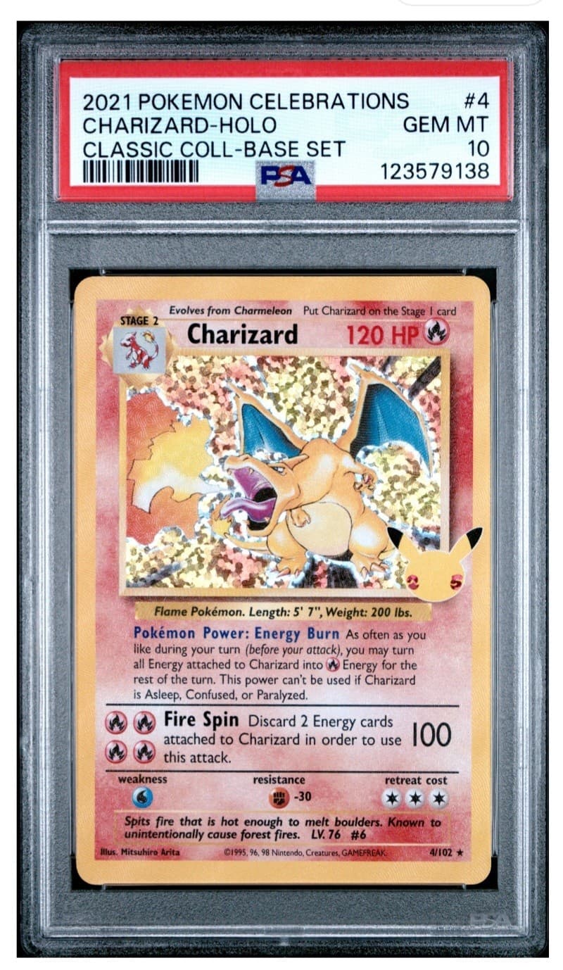 PSA 10 Charizard Celebrations Pokemon 25th Anniversary Classic Collection 4/102