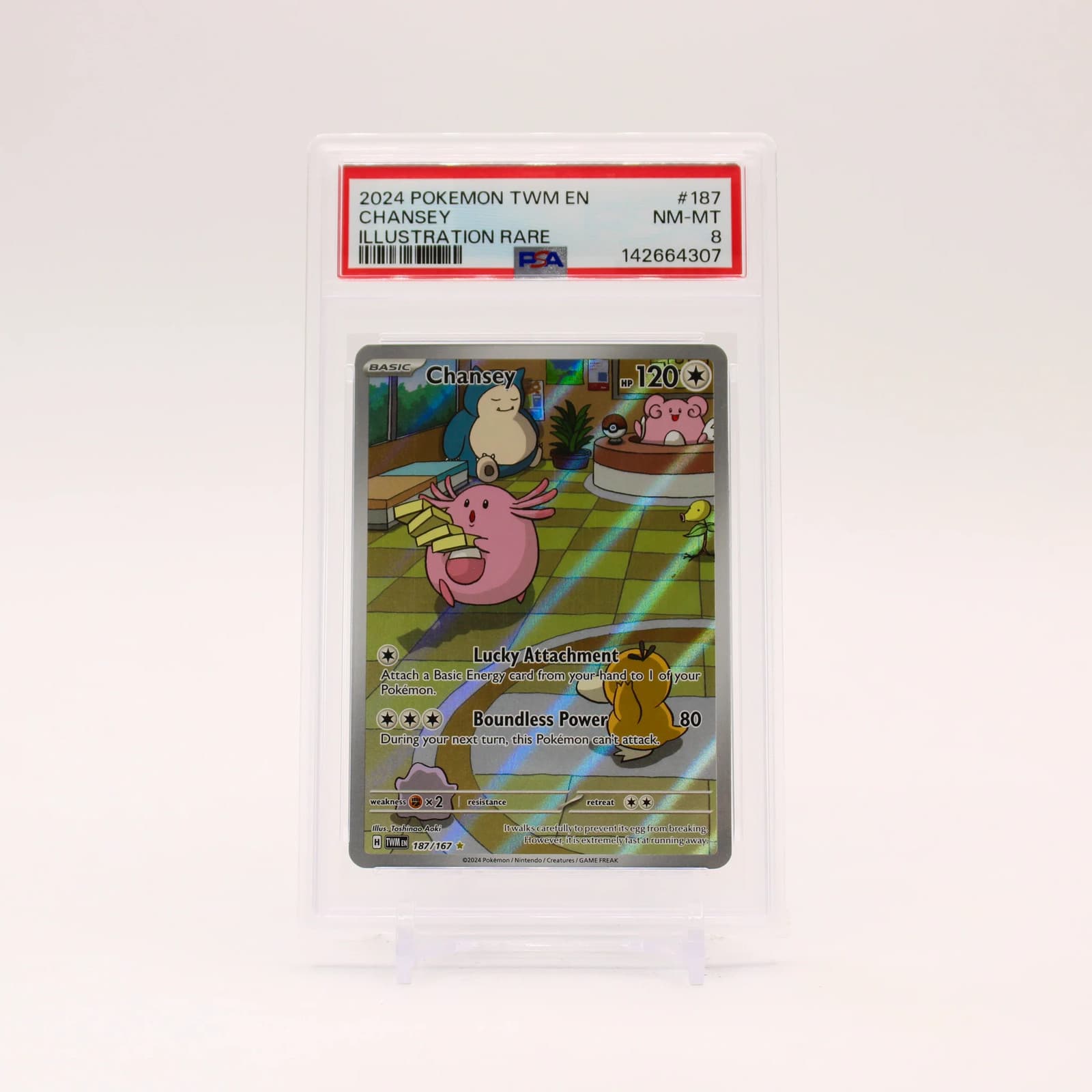 Chansey - 187/167 PSA 8 Twilight Masquerade Illustration Rare Pokemon - NM/MT