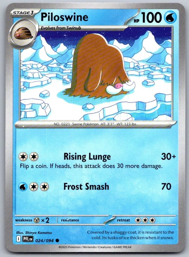 Piloswine Phantasmal Flames 024/094 Common PokéMon — English Near Mint