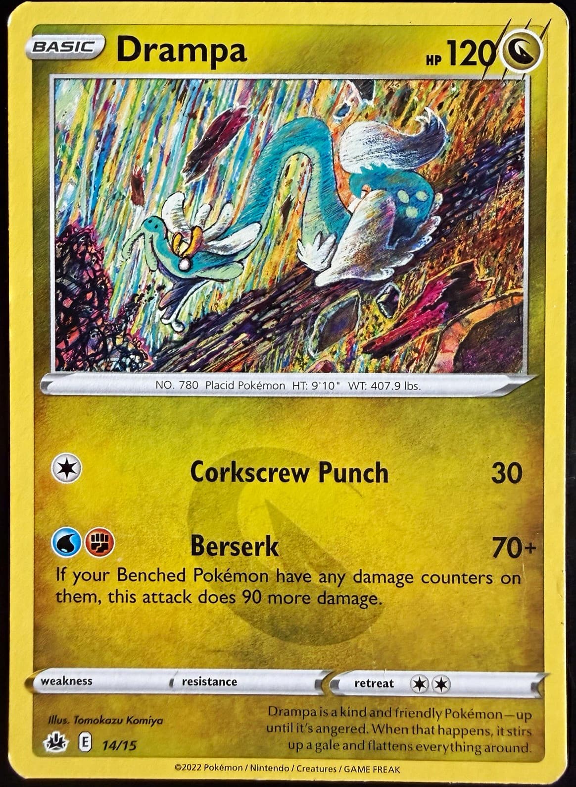 🔥 Drampa 14/15 McDonald's 2022 English Pokemon TCG Basic 120 HP