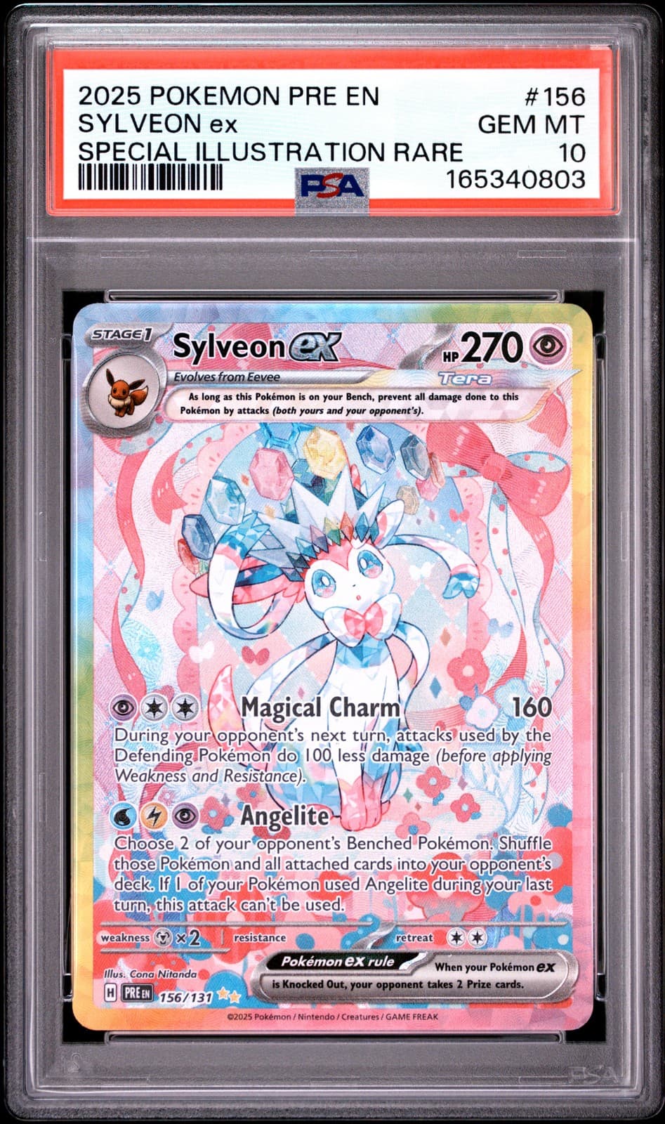 2025 POKEMON PRE EN-PRISMATIC EVOLUTIONS #156 SYLVEON EX PSA 10
