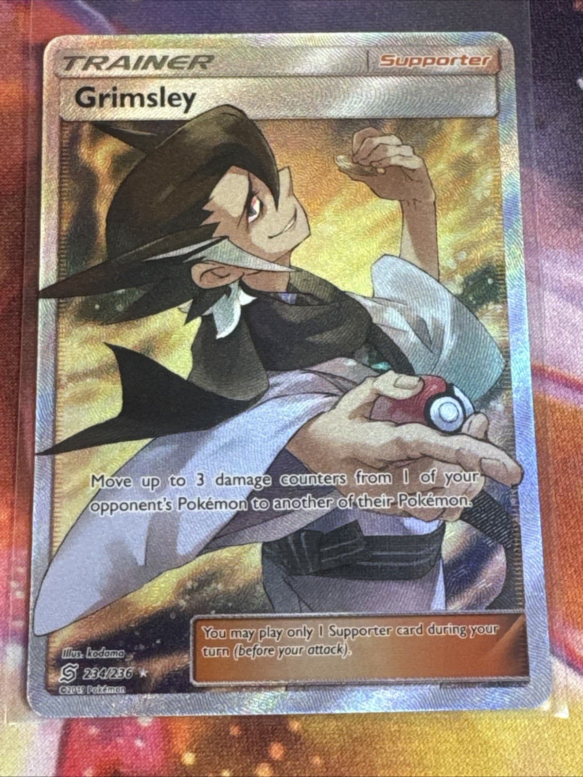 Grimsley (Full Art) 234/236 Sm-Unified Minds Holo Ultra Rare NM