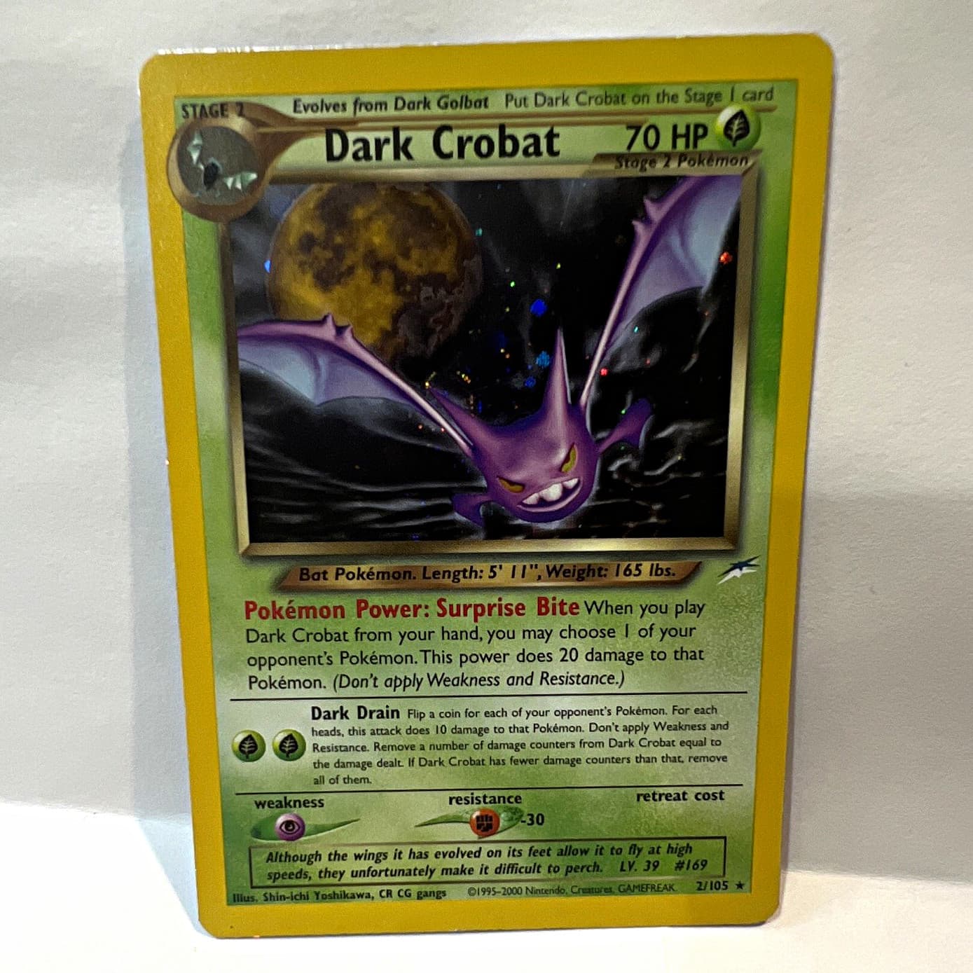 Pokemon TCG Dark Crobat 2/105 Neo Destiny Holo Rare 70 HP English 2002
