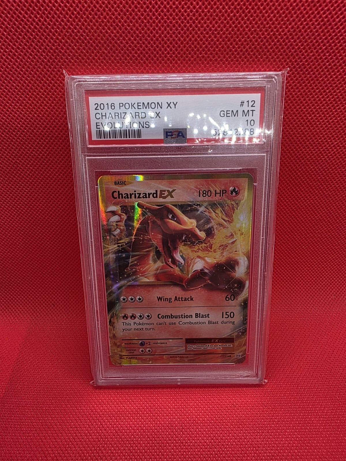 Pokémon TCG Charizard-EX XY Evolutions Holo Rare Card 12/108 PSA 10 Graded