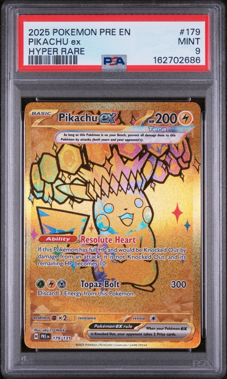 Pikachu ex 179/131 Sv: Prismatic Evolutions Holo PSA 9
