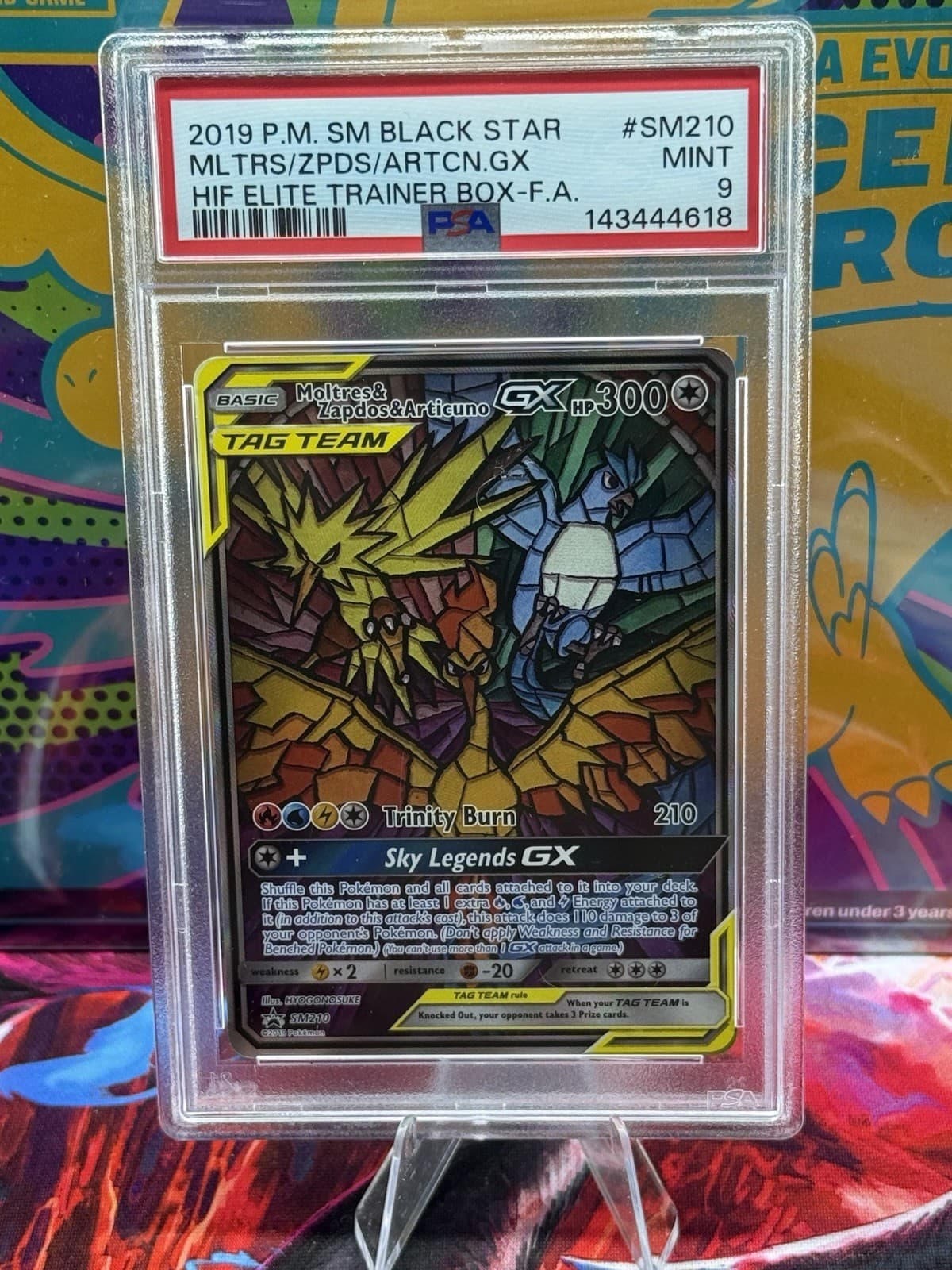 POKEMON MOLTRES & ZAPDOS & ARTICUNO GX FA SM210/68 HIDDEN FATES ETB 2019 PSA 9