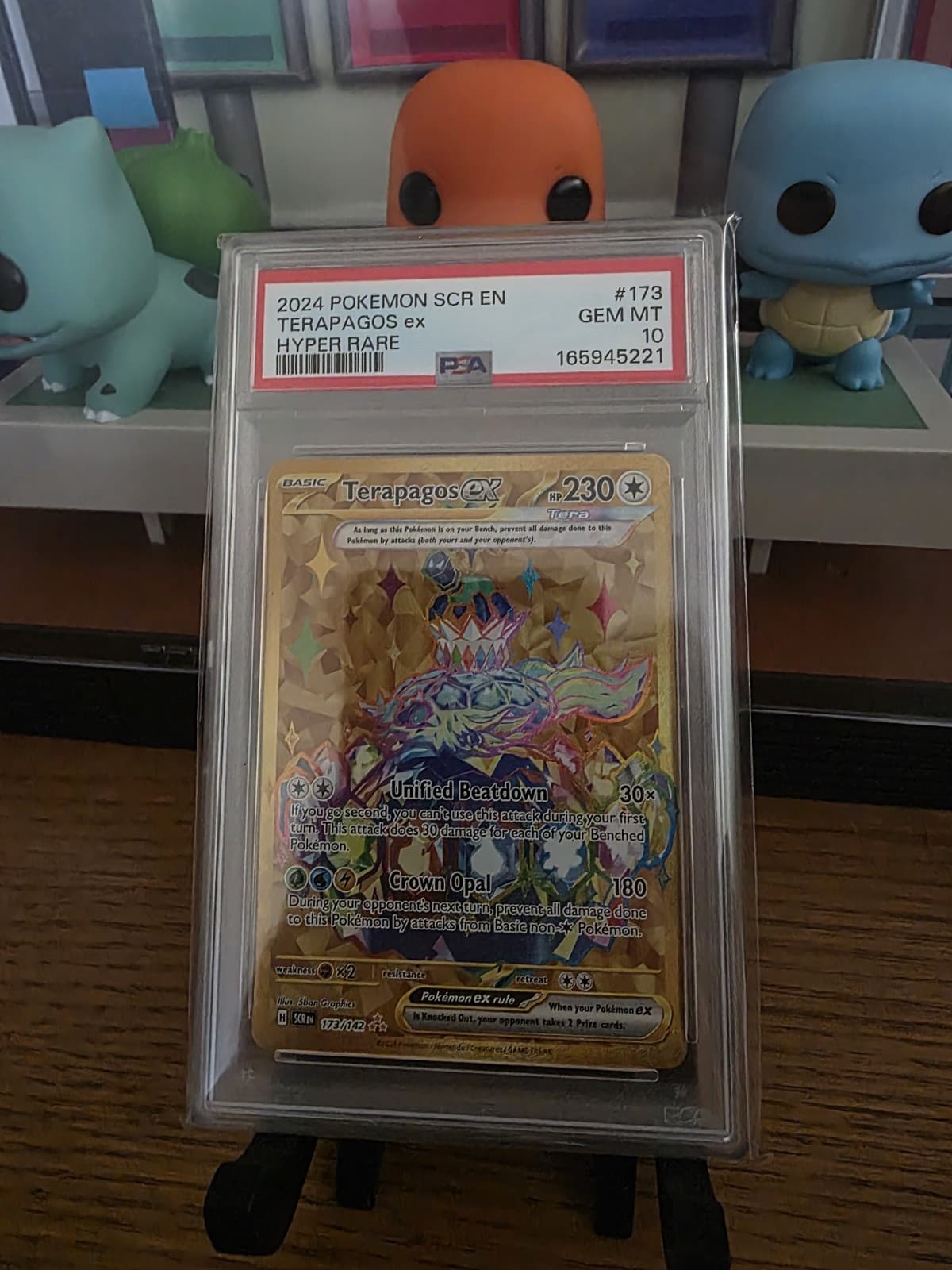 Pokémon TCG Terapagos EX 173/142 Stellar Crown Hyper Rare Gold Holo Card PSA 10