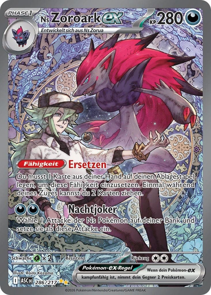 Ns Zoroark -ex 286/217 Erhabene Helden Pokemon Karte Deutsch