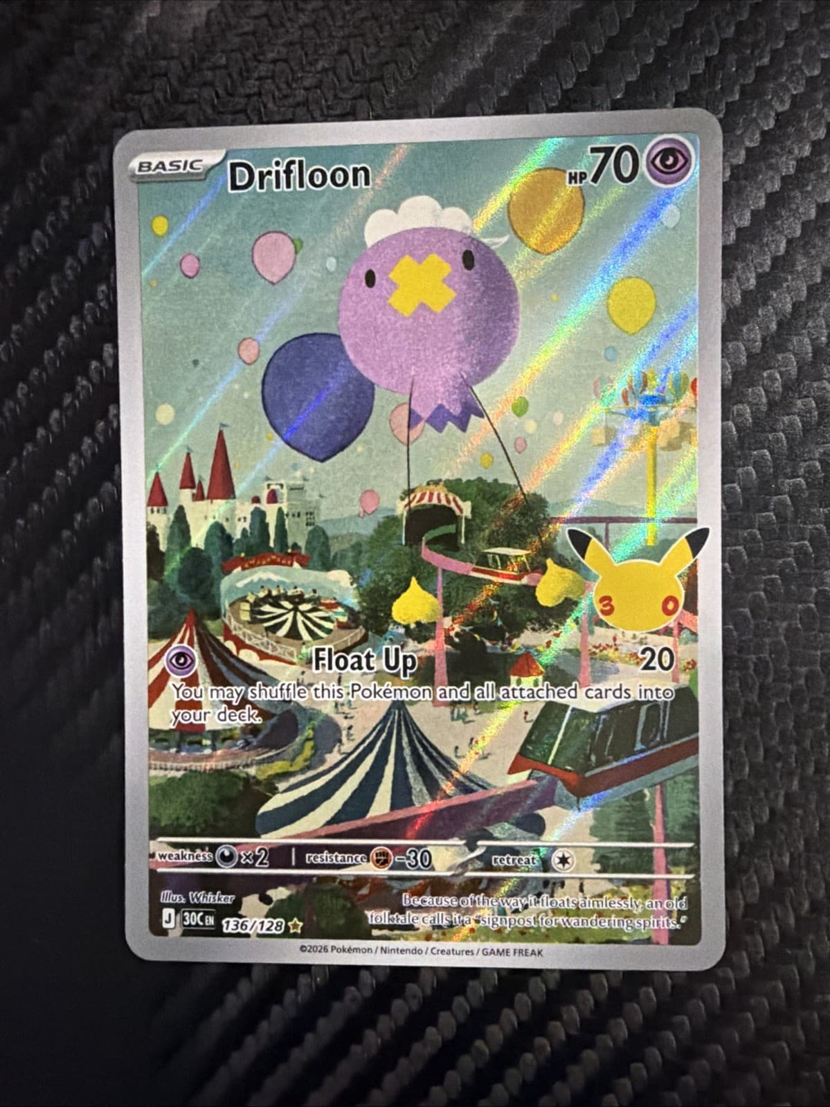 Pokemon Drifloon 136/128 30th Celebration IR NM