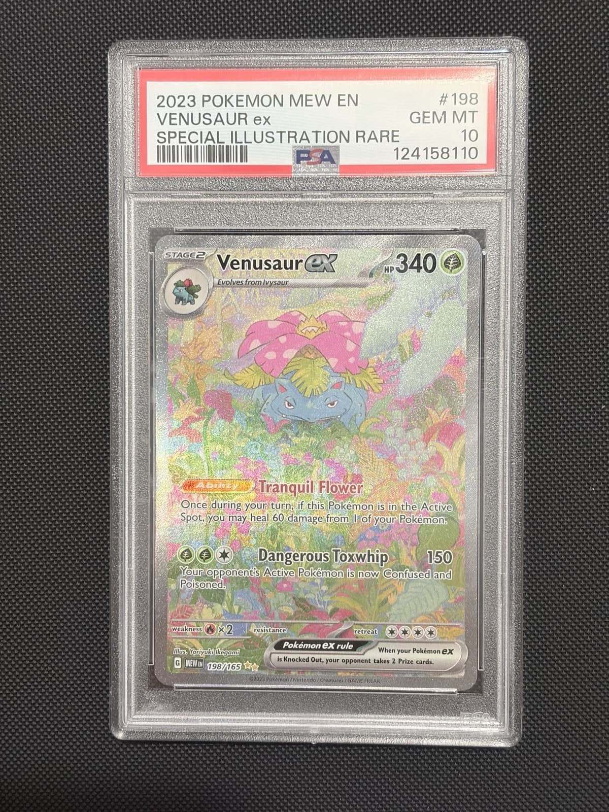 Pokemon Venusaur ex 198/165 SV 151 Special Illustration Rare Holo EN 2023 PSA 10