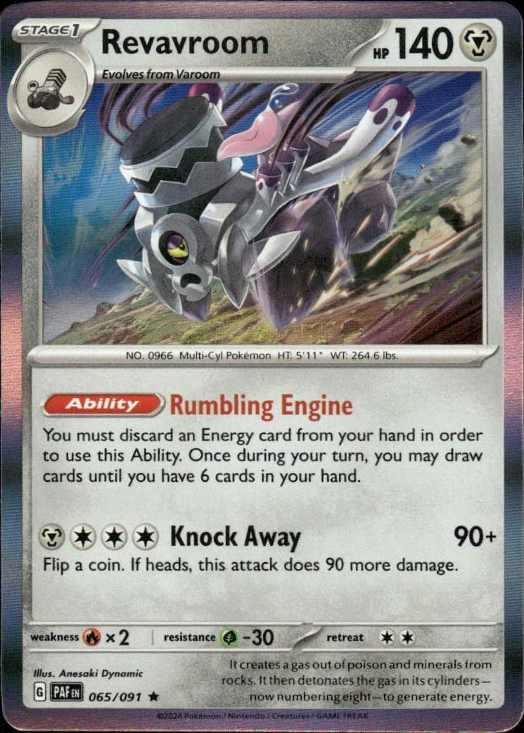 Revavroom Paldean Fates 065/091 Rare Holo Pokémon — English NM