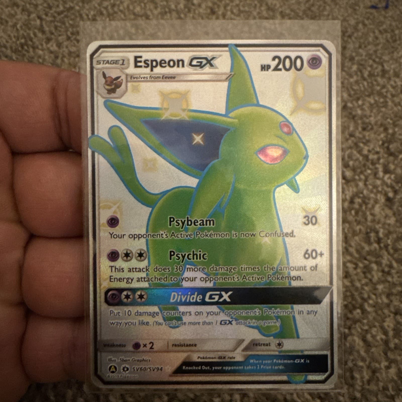 Espeon GX SV60/SV94 Hidden Fates: Shiny Vault Holo possible 10 play nm