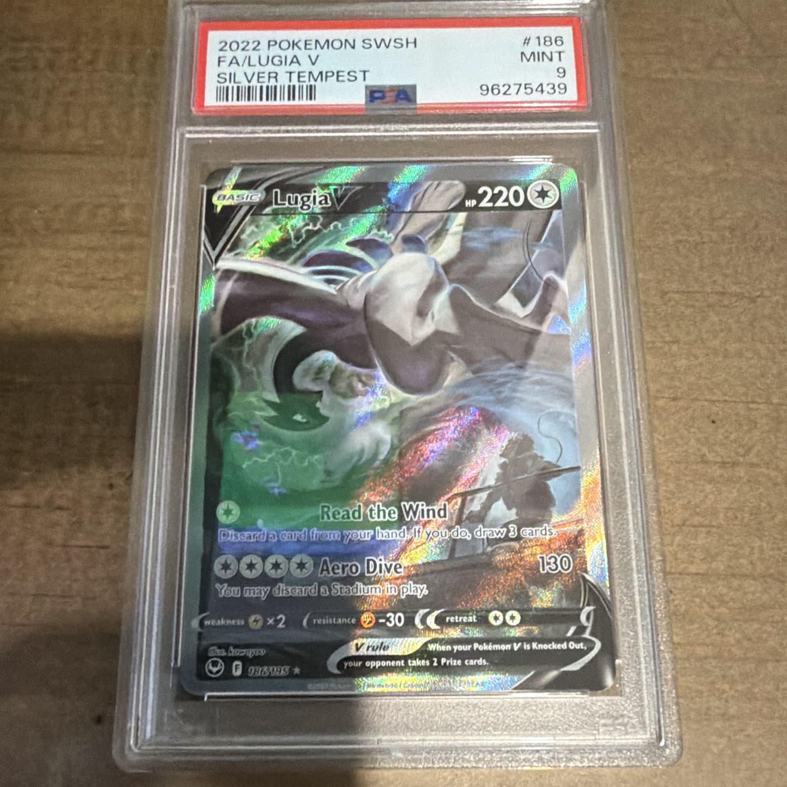 Pokemon Lugia V 186/195 Silver Tempest Alt Full Art Holo Ultra Rare PSA 9