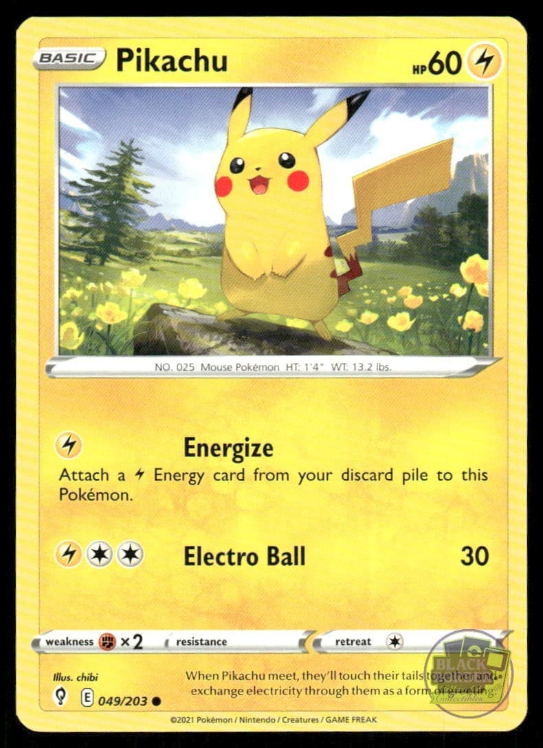Pikachu 049/203 Common Evolving Skies Pokemon NM