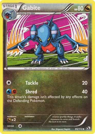 Gabite - 95/113 - Uncommon (Lp) Legendary Treasures - Dragon Pokémon
